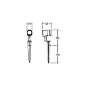 Brumberg LED ground spike luminaire, IP65, 230V AC, 8W 3000K 600lm 30°, with 200cm power cable and plug, structured black
