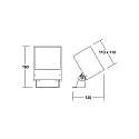 Brumberg Outdoor LED floor spot BLOKK, IP65 IK07, 22W 3000K 1620lm 36°, swivelling, structured graphite