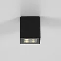 Brumberg Outdoor LED ceiling luminaire BLOKK, square, IP54, 10W 3000K 740lm 30°, structured graphite