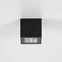 Brumberg Outdoor LED ceiling luminaire BLOKK, square, IP54, 22W 3000K 2030lm 30°, structured graphite