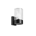 Udendørs wall luminaire COOQUEE E27 IP65, sort, gennemsigtig dæmpbar