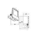 Brumberg Projektørlys MATRIX svingbar IP66, titan, gennemsigtig 