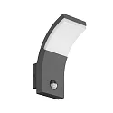 Udendørs wall luminaire FAGI med bevægelsesdetektor, omskiftelig LED IP54, grafit 