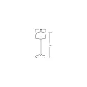 Brumberg battery table lamp ROSS down, with touch dimmer IP54, black dimmable