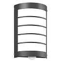 Udendørs wall luminaire lang, halvrund, med bevægelsesdetektor E27 IP44, antracit