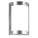 Udendørs wall luminaire lang, halvrund, med bevægelsesdetektor E27 IP44, rustfrit stål