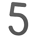 Husnumre 5 lille, antracit