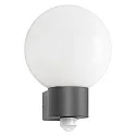 Udendørs wall luminaire AQUA BALL rund, med bevægelsesdetektor E27 IP44, antracit 