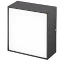 Væg- og Loftlampe lille, firkantet IP65, antracit 