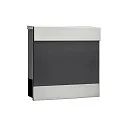 Postkasse med avisholder INOX BAR - OPTIONAL USE justerbar, med lås, antracit, rustfrit stål
