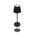CMD Creative Metalldesign Batteri bordlampe med USB tilslutning IP44, pulverlakeret, sort mat dæmpbar