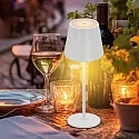 CMD Creative Metalldesign Batteri bordlampe med USB tilslutning IP44, pulverlakeret, hvid mat dæmpbar