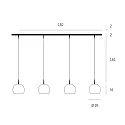 Casablanca Pendant luminaire BALL S, 4x E27, IP20, opal white matt