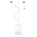 Casablanca Pendel MESA LONG 1-flamme E27 IP20, aluminium børstet, mat, opal hvid dæmpbar