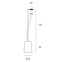 Casablanca Pendel MESA LONG 1-flamme E27 IP20, aluminium børstet, mat, opal hvid dæmpbar