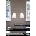 Casablanca Pendel MESA LONG 2-flammer E27 IP20, aluminium børstet, mat, opal hvid dæmpbar