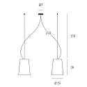 Casablanca Pendel MESA LONG 2-flammer E27 IP20, aluminium børstet, mat, opal hvid dæmpbar