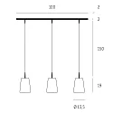 Casablanca Pendel MESA 3-flammer E27 IP20, mat, opal hvid dæmpbar