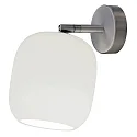 Væglampe MUREA svingbar, drejelig E27 IP20, aluminium, mat, opal hvid dæmpbar