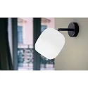 Casablanca Væglampe MUREA svingbar, drejelig E27 IP20, mat, opal hvid, sort mat dæmpbar