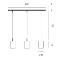 Casablanca Pendant luminaire TUBE XL, 3x E27, IP20, opal white matt