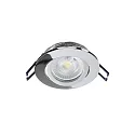 Deko-Light Indbygnings loftlampe SAMSOLA rund, svingbar GU10 / GU5.3, blank, sølv dæmpbar