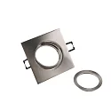 Deko-Light ceiling recessed luminaire SAMSOLA square, swivelling GU10 / GU5.3, silver brushed dimmable