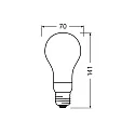 Ledvance LED lamp pear CLASSIC A 150 DIM matt E27 18W 2452lm 2700K 330° CRI 80 dimmable