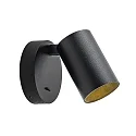 Læselampe CAN TILT ROUND USB rund, med afbryder, med USB-opladningsfunktion, kardanisk drejning GU10 IP20, sort 