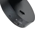 Læselampe CAN TILT ROUND USB rund, med afbryder, med USB-opladningsfunktion, kardanisk drejning GU10 IP20, sort 