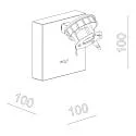 Læselampe CAN TILT SQUARE USB BASE MIX'N MATCH 1/3 firkantet, med afbryder, uden skærm, med USB-opladningsfunktion