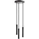 Pendel SLIM DIM 3-flammer, rund, UGR < 19 IP20, kulsort dæmpbar