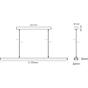 Deko-Light Pendel OFFICE THREE STANDARD UP AND DOWN DALI styrbar, direkte / indirekte IP20, lysegrå, mat, hvid aluminium dæmpbar