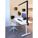 Deko-Light Bordlampe OFFICE THREE STANDARD MOTION up / down, med sensor, med touch-dæmper IP20, kulsort dæmpbar