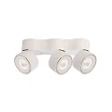 Deko-Light LED Loftlampe UNI TRIPLE,28W 3000K 2150lm 35°, roteres og drejes, dæmpbar, hvid mat / sølv