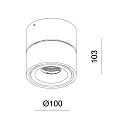 Deko-Light LED ceiling luminaire UNI II, 9W 3000K 670lm 35°, dimmable, white