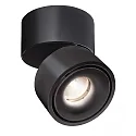 Loftlampe UNI II TILT 1-flamme, kardanisk drejning IP20, kulsort dæmpbar