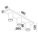 Loftlampe CAN TILT SQUARE 48CM 3-flammer, firkantet, kardanisk drejning GU10 IP20, hvid