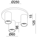 Loftlampe CAN TILT ROUND Ø 25CM 3-flammer, rund, kardanisk drejning GU10 IP20, hvid