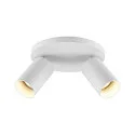 Deko-Light spotlight bar CAN TILT ROUND BASE Ø 20CM MIX‘N MATCH 2 flames, round, without shade, cardanic swivelling GU10 IP20, white