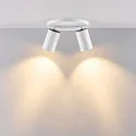 Deko-Light spotlight bar CAN TILT ROUND BASE Ø 20CM MIX‘N MATCH 2 flames, round, without shade, cardanic swivelling GU10 IP20, white