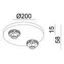 Deko-Light spotlight bar CAN TILT ROUND BASE Ø 20CM MIX‘N MATCH 2 flames, round, without shade, cardanic swivelling GU10 IP20, white
