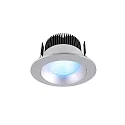 KapegoLED Loftindbygningslampe COB 94 RGBW, RGB + varm hvid, spænding konstant, 24V DC, 16W, børstet sølv
