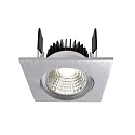 LED Loftindbygningslampe COB-68-350mA-FIRKANTET, strøm konstant, 6W, 4000K, 45°, børstet sølv