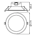 Deko-Light Recessed LED ceiling luminaire ACRUX 145, 17W 3000 / 4000 / 6000K 980m 90°, dimmable, matt white