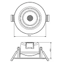 Deko-Light LED Loftindbygningslampe SMD-68-230V-rund, IP20, 36° drejelig, 220-240V AC / 50-60Hz, 6.5W 2700K 510lm 45°, hvid