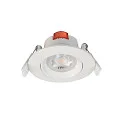 LED Loftindbygningslampe SMD-68-230V-rund, IP20, 36° drejelig, 220-240V AC / 50-60Hz, 6.5W 3000K 540lm 45°, hvid