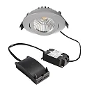recessed spotlight DIONE IP20 swivelling, wired through IP20, silver dimmable