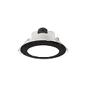 Indbygnings loftlampe ACRUX 90 CCT Switch, med dekorativ ring IP20, sort, hvid dæmpbar