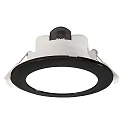 Indbygnings loftlampe ACRUX 195 CCT Switch, med dekorativ ring IP20, sort, hvid dæmpbar